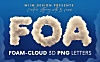 3D立体云彩烟雾效果26个英文字母PNG素材foam-or-cloud-3d-lettering