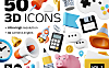 50个3D卡通办公室财务主题icon图标包 50 unique 3D icons Vol