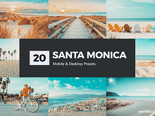 20款海滩旅行照片LR调色预设 20 Santa Monica Lightroom Presets and LUTs