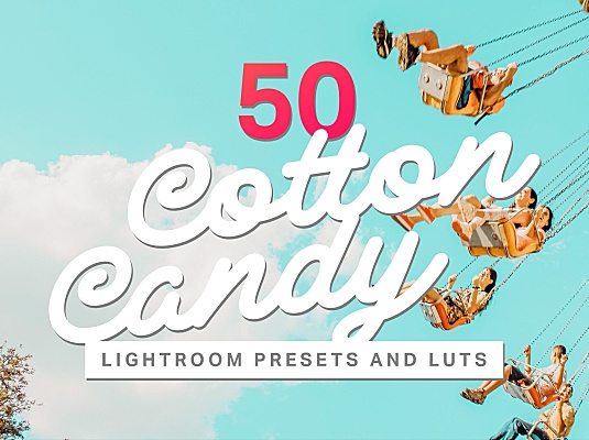 50种浪漫棉花糖柔和色照片调色处理LR预设 50 Cotton Candy Lightroom Presets and LUTs