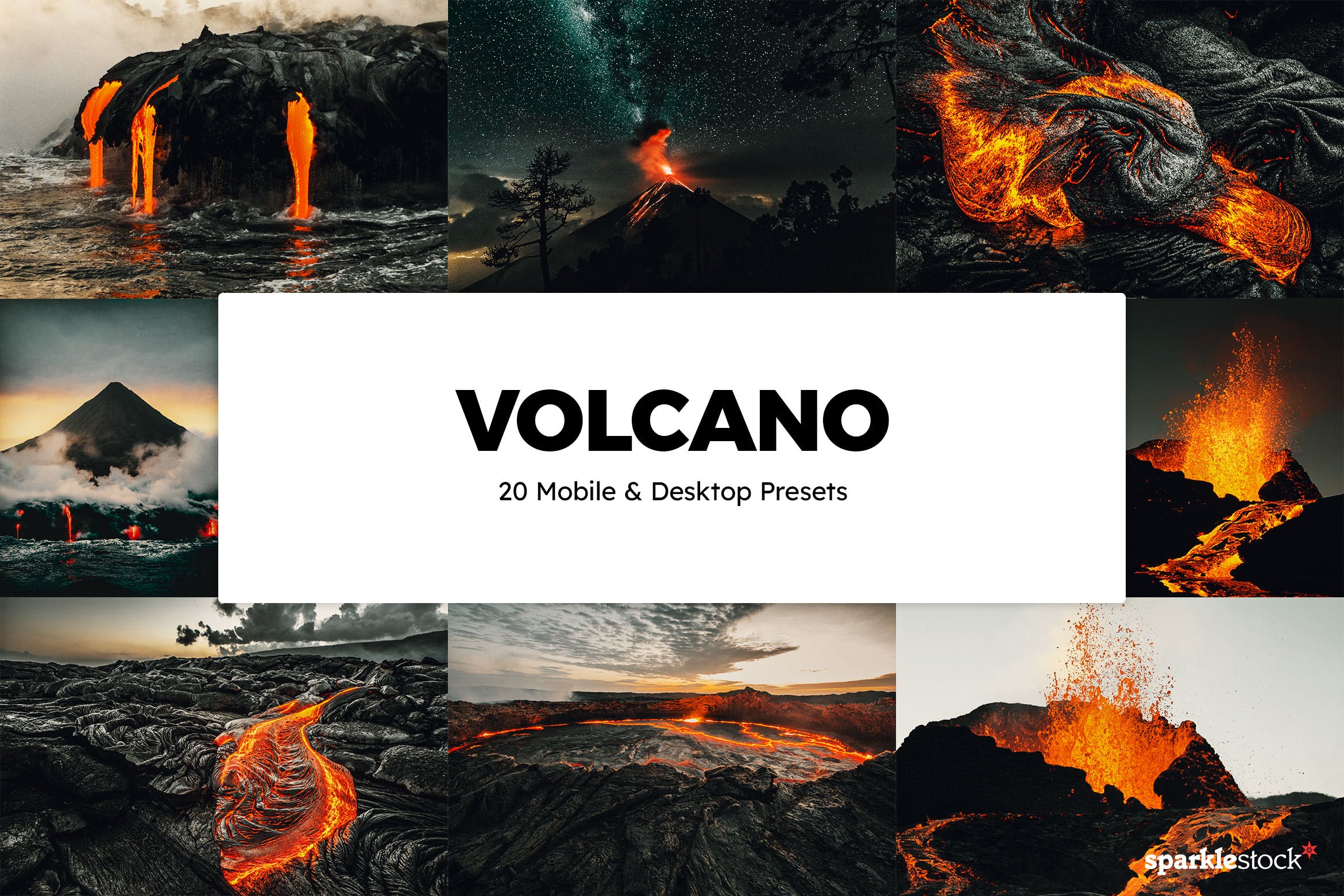 20款熔岩火山照片处理必备LR预设+LUT预设 20 Volcano Lightroom Presets & LUTs-酷社 (KUSHEW)