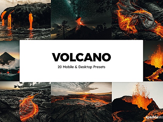 20款熔岩火山照片处理必备LR预设+LUT预设 20 Volcano Lightroom Presets & LUTs
