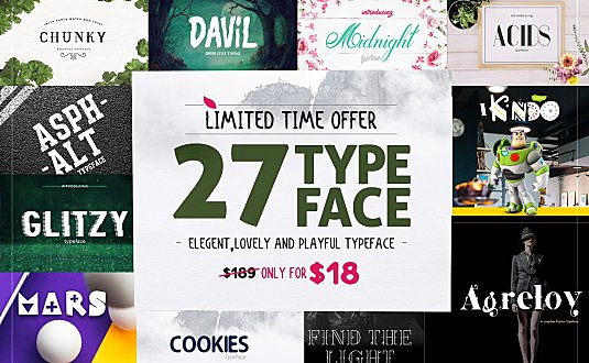 27款创意独特的英文字体打包下载 27 Typeface