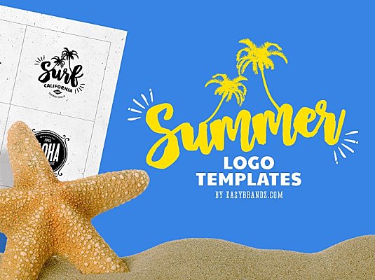 6款复古夏季徽章logo素材模板Summer Logo Templates