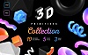 C4D质感渐变3D立体图形元素大集合3d-primitives-collection