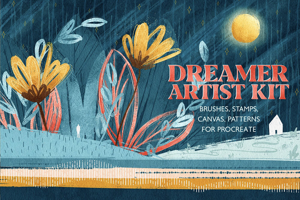 油画手绘质感iPad软件Procreate笔刷套件Dreamer Artist Kit