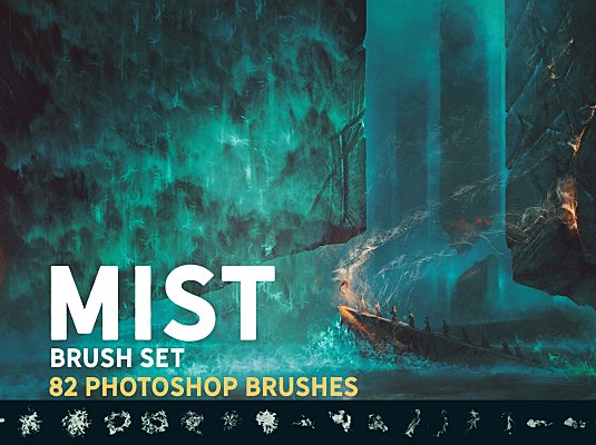 80+烟雾Photoshop笔刷套装 Mist Photoshop brush set