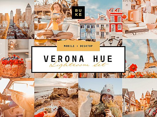 维罗纳城市旅行人像风光摄影调色滤镜LR预设Verona Hue Lightroom Preset Bundle
