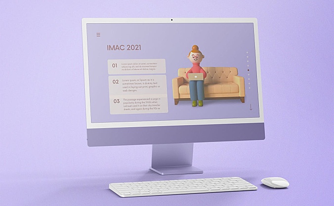 新款M1 iMac苹果电脑显示器展示样机imac-m1-mockups