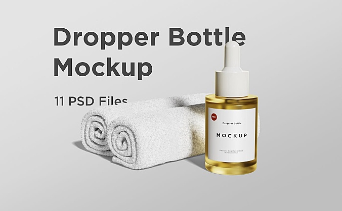11个化妆品滴管瓶装品牌包装样机dropper-bottle-mockup