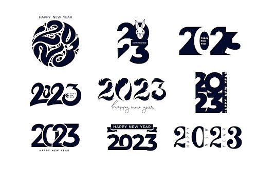 2023年新数字文字设计logo标志矢量插画 Logo design in 2023