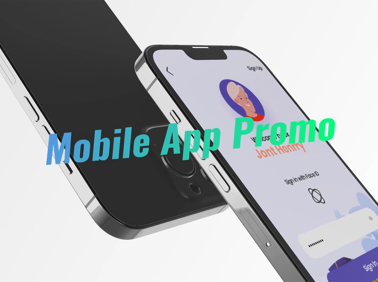 iPhone手机App设计展示视频样机AE模板phone-app-promo