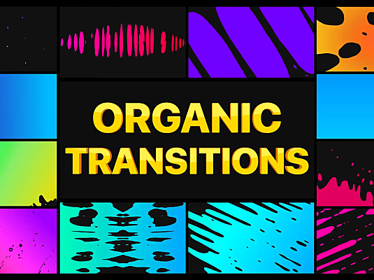 卡通彩色液体过渡转场视频AE特效模板organic-transitions-after-effects