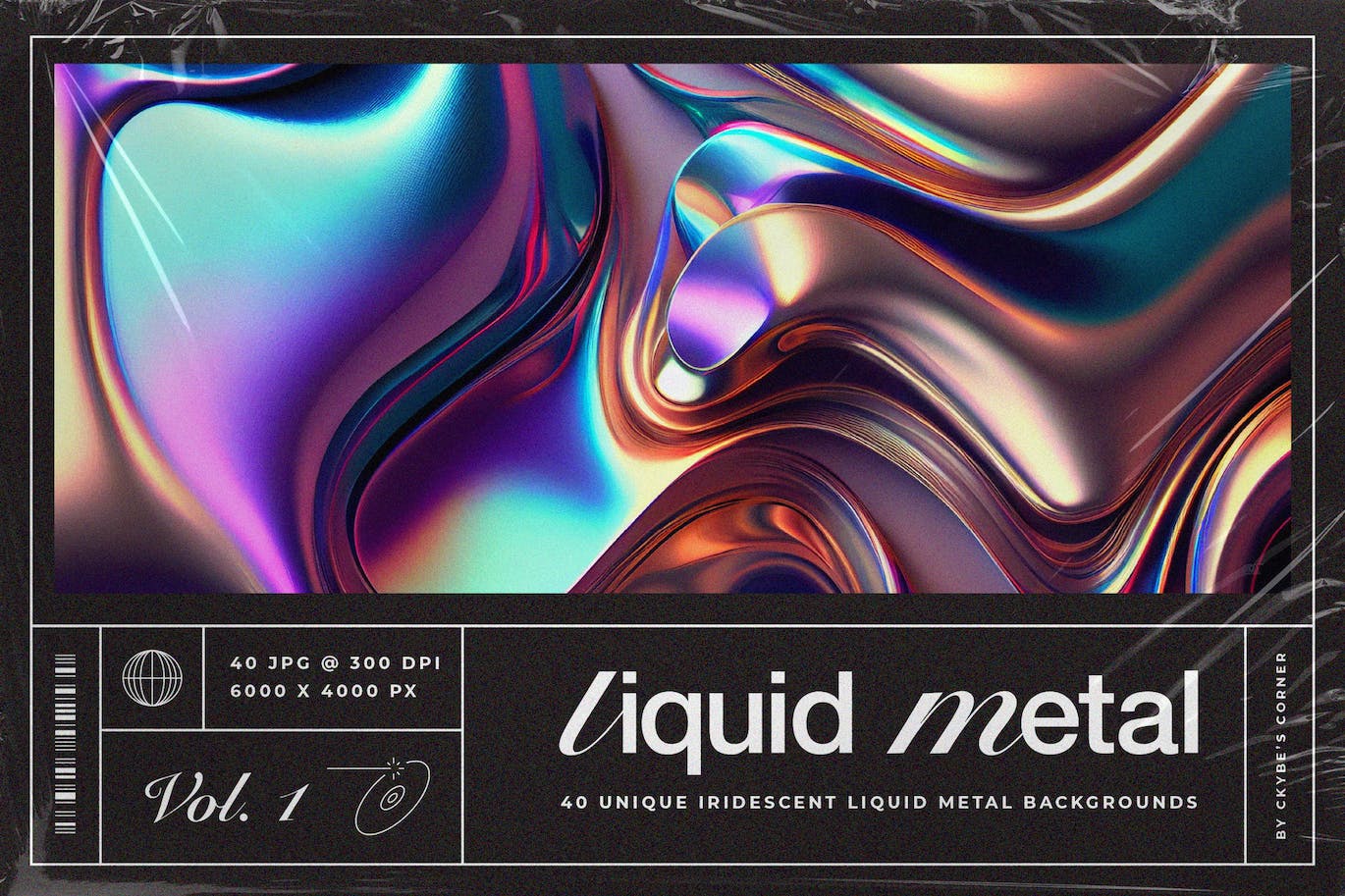 40+渐变液态金属背景图底纹纹理大集合liquid-metal-iridescent-pack-酷社 (KUSHEW)