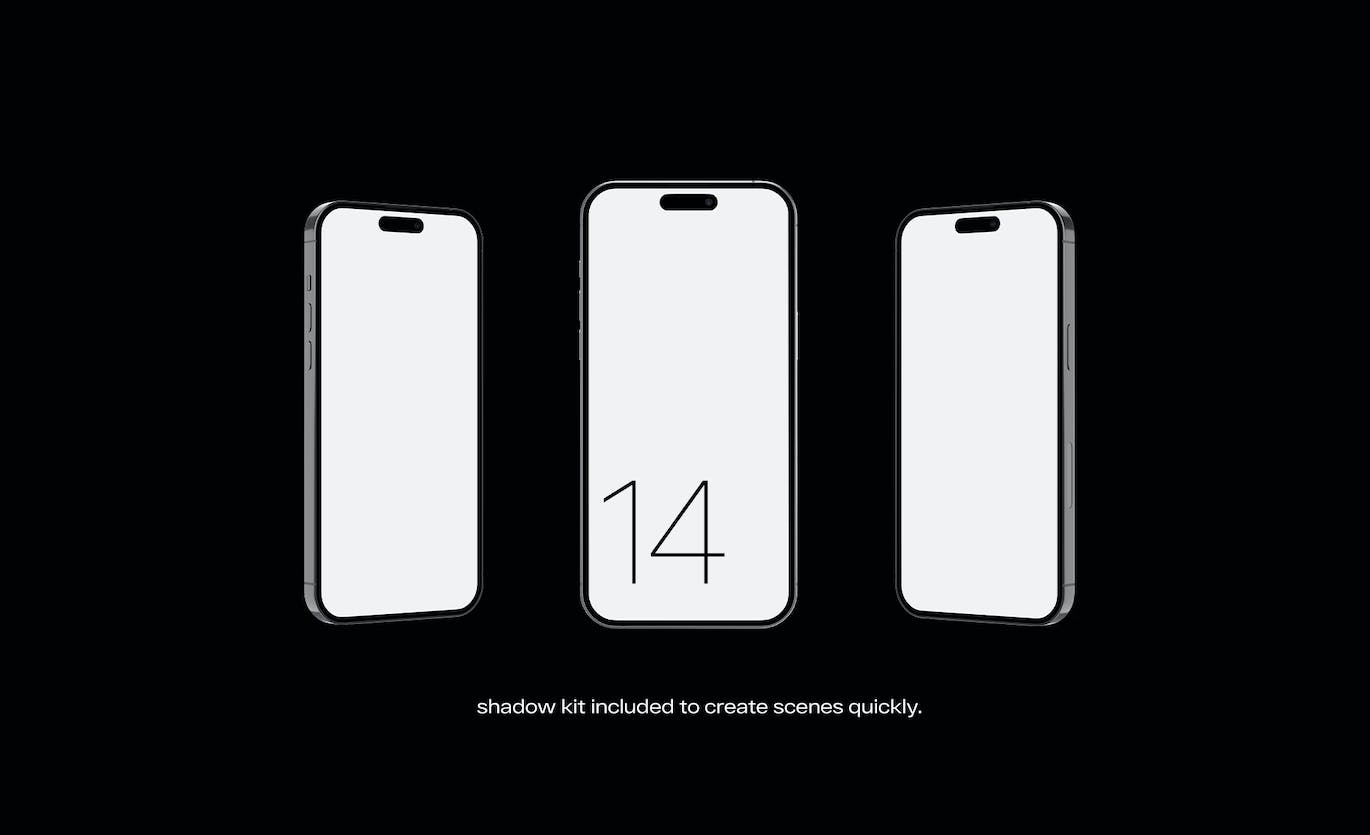 iPhone14智能手机样机UI屏幕展示模型 iphone-mockups-酷社 (KUSHEW)