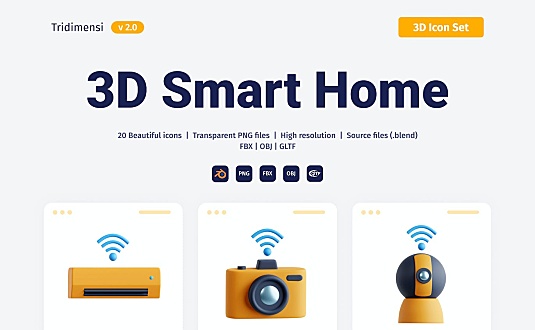 20+3D智能家居主题icon图标合集smart-home-3d-icon-set