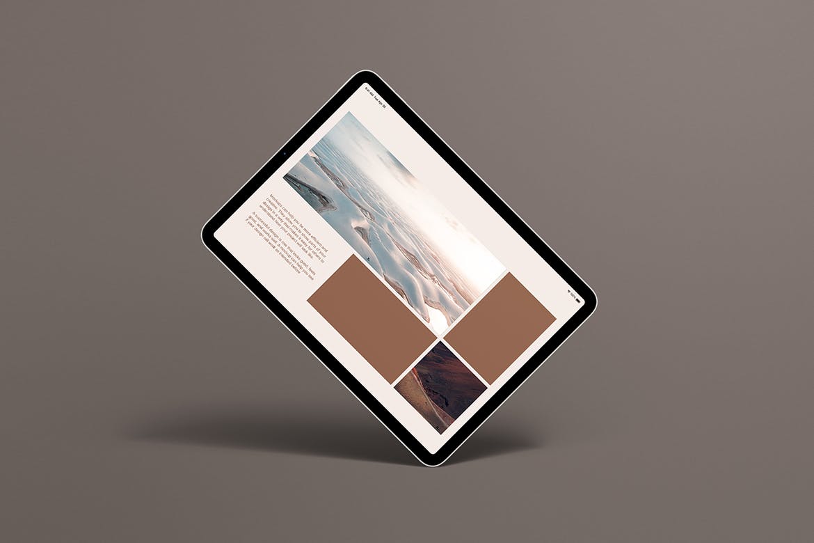 iPad Air全面屏平板UI屏幕展示设计样机ipad-air-mockup-酷社 (KUSHEW)