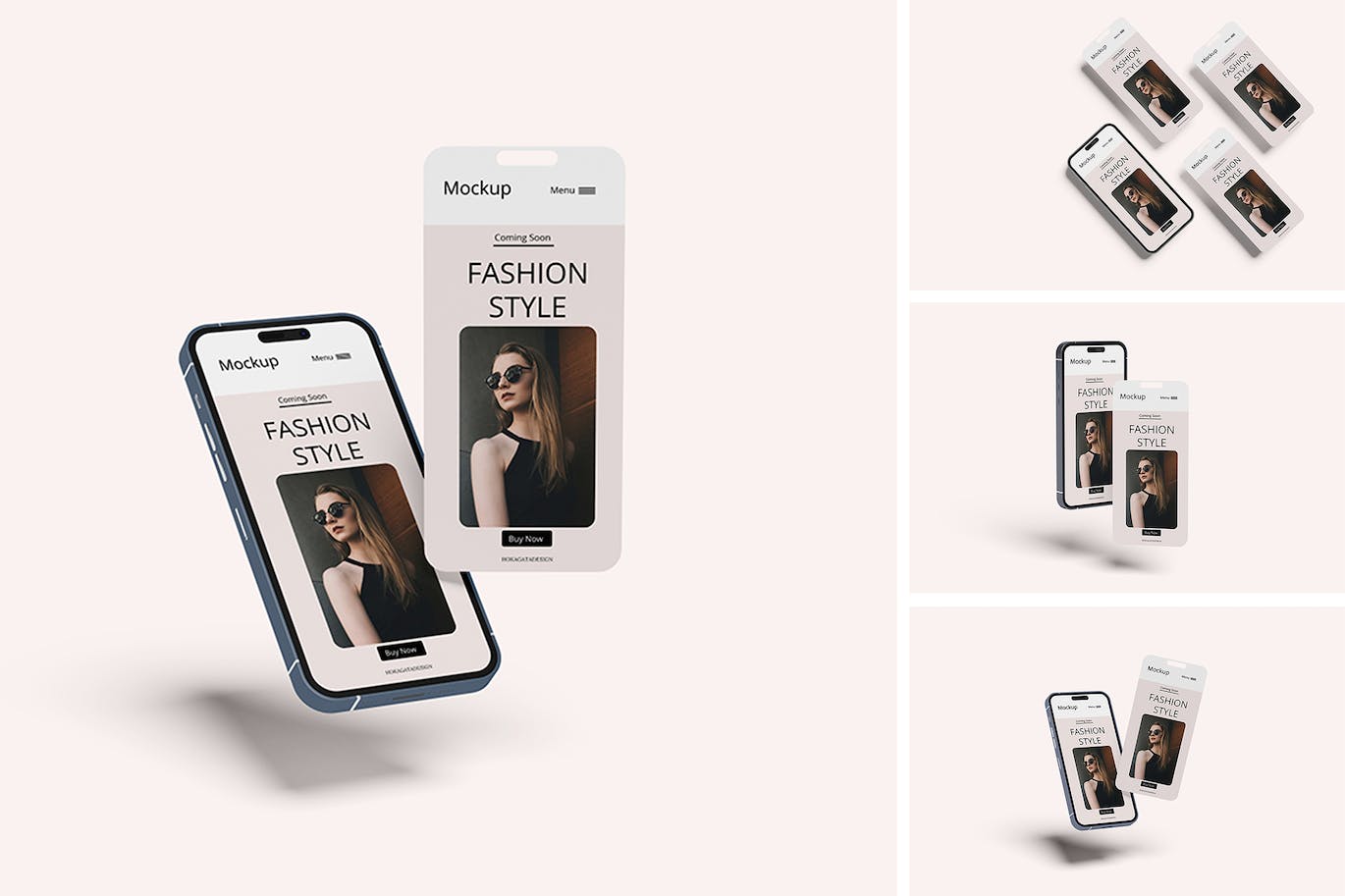 iPhone 14 Pro苹果手机样机屏幕UI展示模型smartphone-and-screen-mockups-酷社 (KUSHEW)