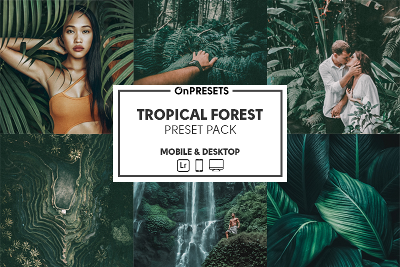ins莫兰迪墨绿热带雨林旅拍电影胶片LR调色滤镜Lightroom预设 OnPresets - Tropical Forest