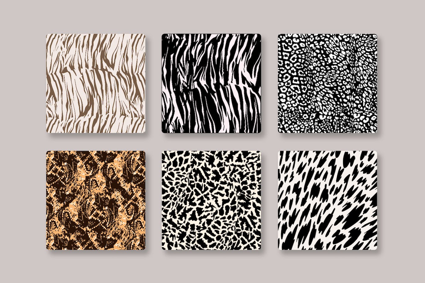 6种动物皮肤豹纹纹矢量图案6-animal-prints-vector-patterns-酷社 (KUSHEW)