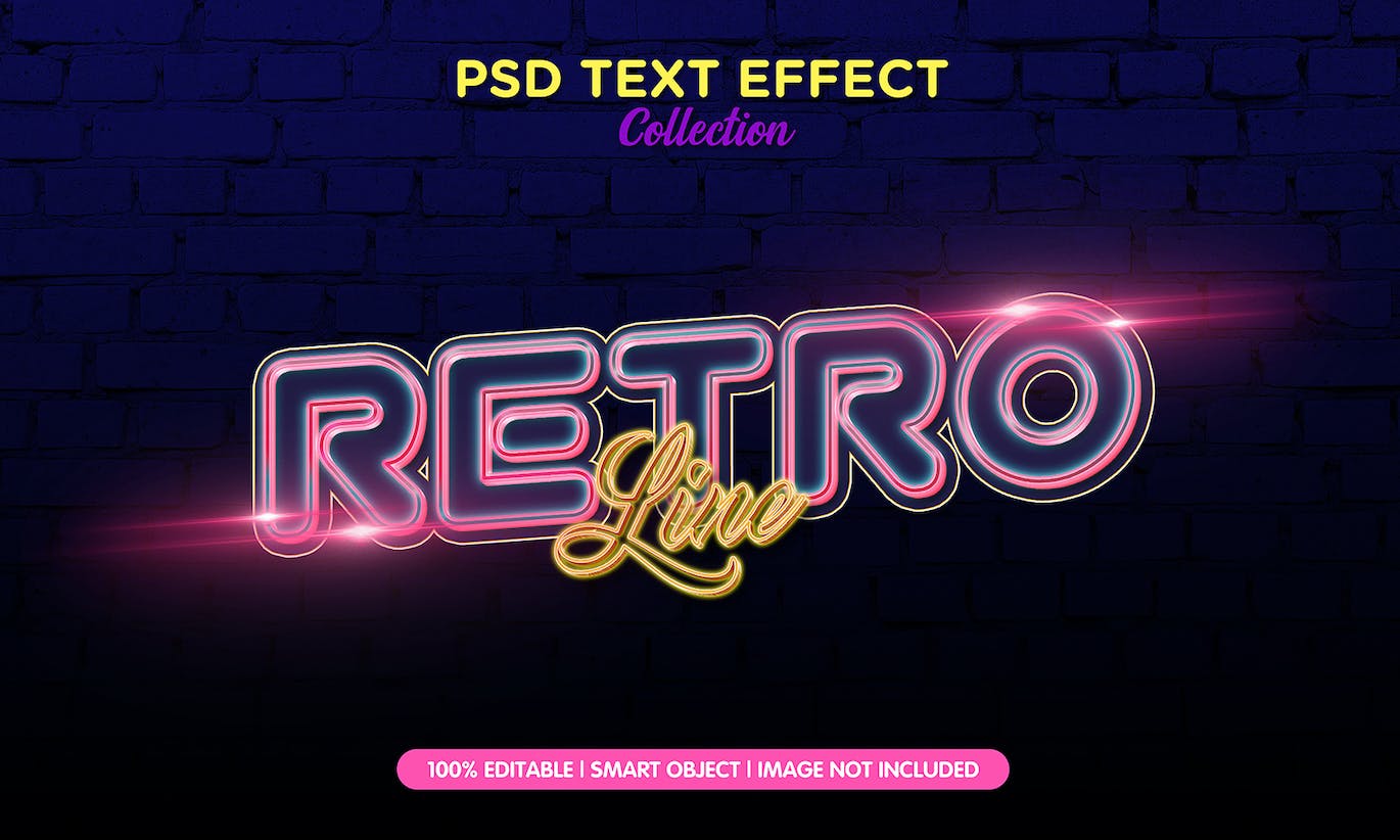 复古金属文字游戏风格封面PS图层样式retro-style-text-effect-psd-template-set-酷社 (KUSHEW)